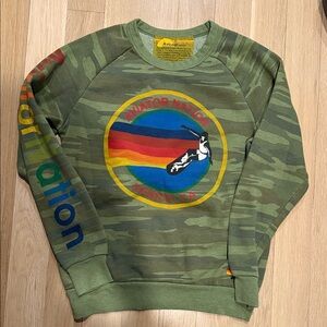 Aviator Nation Multicolor Logo Camouflage Sweater